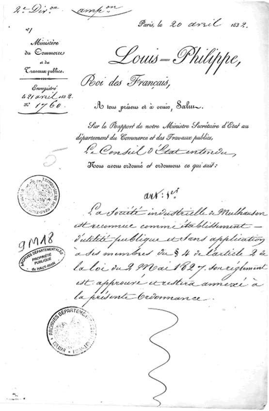 Ordonnace royale Louis Philippe -1832