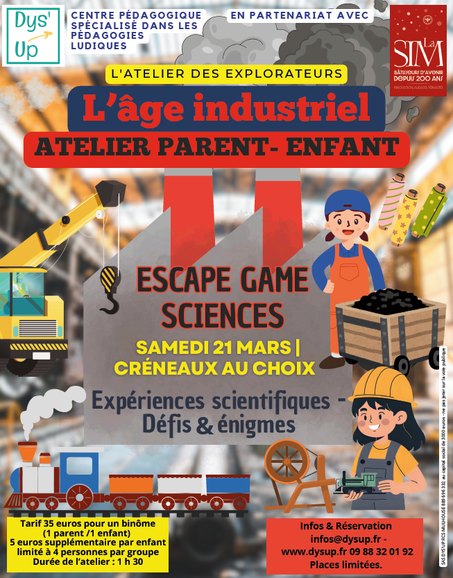 Dys’Up organise un atelier « Petits explorateurs » autour de l’âge industriel